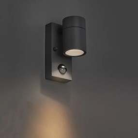 Lampada da parete per esterno antracite IP44 con sensore di movimento - Solo