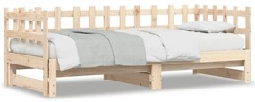 Dormeuse estraibile 2x(90x200) cm legno massello di pino