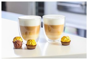 Tazze in set con parete doppia/da latte in vetro 2 pz 320 ml Amo – Vialli Design