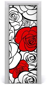 Adesivo per porta Rose 75x205 cm