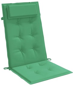 Cuscini per Sedia con Schienale Alto 4 pz Verde Tessuto Oxford