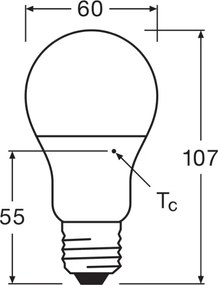 Confezione da 3 lampadine LED A60 E27/8W/230V 3000K - Osram