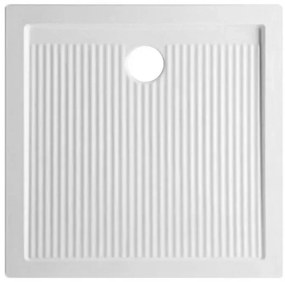 Piatto doccia 70x70 H 6.5 quadrato in ceramica bianca con antiscivolo Ferdy
