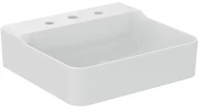 Ideal Standard Conca Lavabo Rettangolare Da Appoggio 50x45 Cm Senza Troppo Pieno 3 Fori Bianco