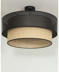 Lampadario a plafone BORHO 1xE27/60W/230V nero/juta