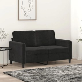 Divano A 2 Posti Nero 120 Cm İn Velluto /