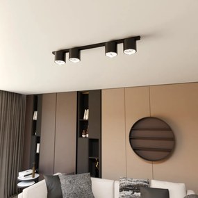 Lampadario da Soffitto in Acciaio AR111 NANO 4 Nero/Bianco 4xAR111 Colore del corpo Nero