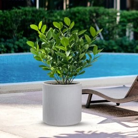 Vaso in resina da esterno interno tondo cilindrico d.36x35h Modigliani Beige