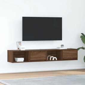 Mobili Tv 2 Pz Rovere Marrone 80x31x25,5 Cm Legno Multistrato /