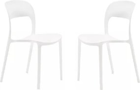 Sedia impilabile in polipropilene NATHAN bianco set 2 pezzi