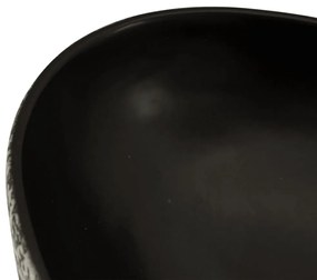 Lavabo da Appoggio Nero e Blu Ovale 56,5x36,5x13,5 cm Ceramica