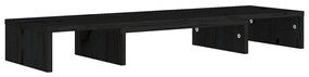 Supporto per monitor nero 80x24x10,5 cm legno massello di pino