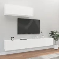 Set Mobili Porta TV 3 pz Bianco in Legno Multistrato cod mxl 63232