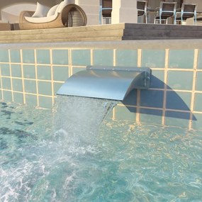 Fontana Per Piscina İn Acciaio Inossidabile 30x9x26 Cm Argento /