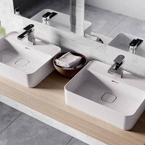 Lavabo da appoggio IDEAL STANDARD rettangolare piletta non inclusa in ceramica L 50 x H 17.5 x P 40 cm bianco lucido piletta non inclusa