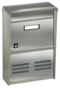 Cassetta postale ALUBOX  Dublò formato rivista in inox grigio satinato L 26 x P 12 x H 37.5 cm