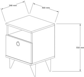 Comodino BARLO 50x40 cm marrone