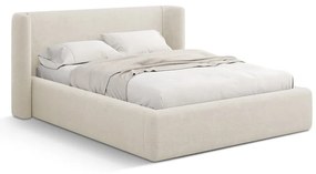 Letto matrimoniale imbottito color crema con contenitore con rete inclusa 160x200 cm Jason – Windsor &amp; Co Sofas