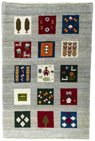 Gabbeh Tappeto 100 x 150 Nero (Iran) Annodato A Mano