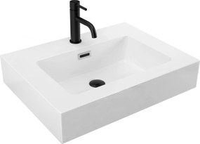 Lavabo da appoggio in ceramica Rea Alison White