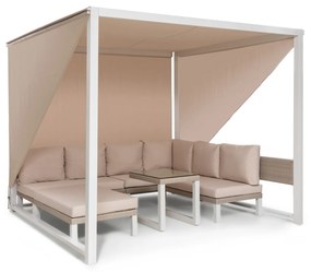 blumfeldt Havanna Gazebo e Set Lounge 270x230x270cm 4 Divanetti Due Posti bianco