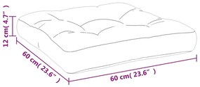 Cuscino per Pallet Motivo a Quadri Grigi 60x60x12 cm in Tessuto