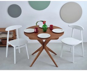 Tavolo da pranzo rotondo con effetto rovere allungabile con estensione ø 90 cm Jubi – Ragaba