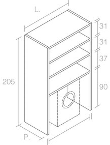 Colonna per mobile bagno Eklettica P 51.2 x L 75 x H 205 cm colore su ordinazione