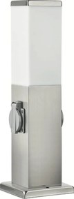 Brilagi - Lampada da esterno con 2 prese SCHUKO NOVA 1xE27/15W/230V 40 cm IP44 cromata