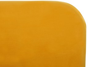 Letto con rete a doghe velluto giallo e oro 140 x 200 cm FLAYAT Beliani