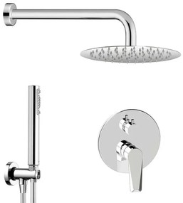 Set doccia incasso Cristallo con soffione inox 20 cm e kit doccia