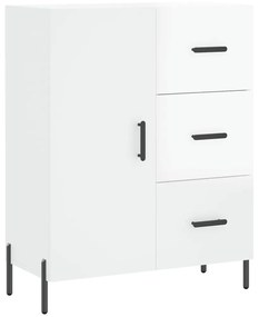 Credenza 69,5x34x90 cm in Legno Multistrato Bianco Lucido