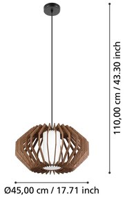 Lampadario Contemporaneo Rusticaria 1 Luce Acciaio Nero