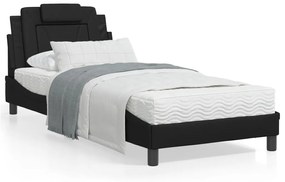 Letto Con Materasso Nero 80x200 Cm İn Similpelle /