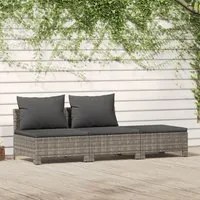 Set Divani da Giardino 3 pz con Cuscini in Polyrattan Grigiocod mxl 70683