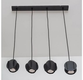 Lampadario sospeso su cavo GAMBIT 4x GU10/10W/230V, nero