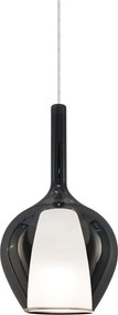 Ideal Lux - Lampadario su cavo KALIQUE 1xE27/42W/230V Ø 18 cm nero fumé