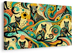 Quadro su tela – Gatti psichedelici