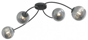 Lampada da soffitto in acciaio e vetro VIBRA 4 da interno 4xE14 Colore del corpo Nero e Grafite