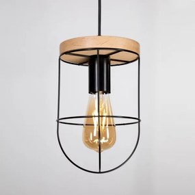 Spot-Light 184159104 - Lampadario a sospensione con filo NETUNO 1xE27/60W/230V quercia