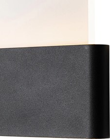 Lampada da parete per esterni nera con LED incl. numeri civici IP54 - Kandi