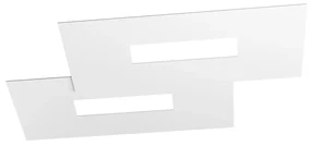 Plafoniera Moderna Rett. 2 Moduli Wally Metallo Bianco 2 Luci 2G11 52Cm