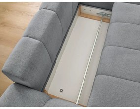 Divano angolare grigio scuro allungabile e con contenitore (penisola a destra/chaise lounge) con rivestimento in ciniglia Everest – Bobochic Paris