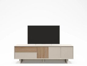 Mobile TV beige/di colore naturale con effetto rovere 180x55x45 cm Carpi – Marckeric