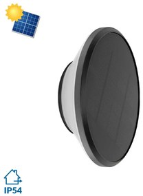 Applique Solare Tonda IP65 Nera da parete per Esterni Base E27