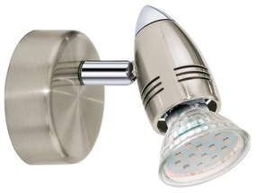 Spot Moderno Magnum Led In Acciaio Nichel Satinato 1 Luce Gu10 2,8W 3000K Ip20