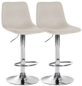 Set Di 2 Sgabelli Da Bar Divo İn Tessuto / Creme / Metall İn Chromoptik