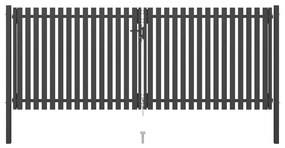 Cancello Per Recinzione İn Acciaio 4x1,7 M Antracite /