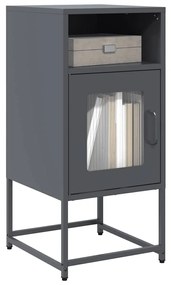 Comodino Antracite 36x39x78 Cm İn Acciaio Laminato A Freddo /