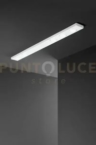 Plafoniera in metallo bianco bottone 5 luci attacco gx53 120cm